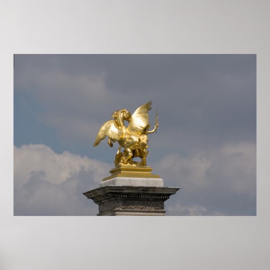 Pegasus – bronze statue Paris – Emmanuel Frémiet Poster (Voorkant)