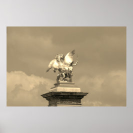 Pegasus - bronzen standbeeld Parijs - Emmanuel Fré Poster