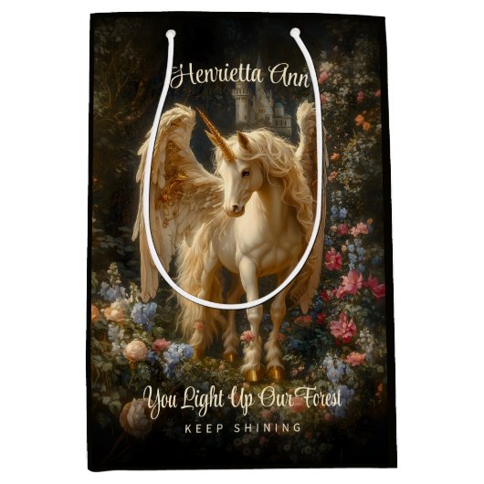 Pegasus Fantasy Forest Unicorn grillig Medium Cadeauzakje (Voorkant)