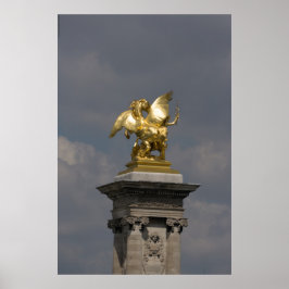 Pegasus Gilded bronze standbeeld skulptur Paris Po Poster