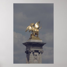 Pegasus Gilded bronze standbeeld skulptur Paris Po Poster