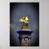 Pegasus Gilded bronze standbeeld skulptur Paris Po Poster (Voorkant)