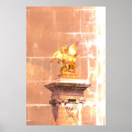 Pegasus Gilded bronze statue skulptur Paris Pont Poster