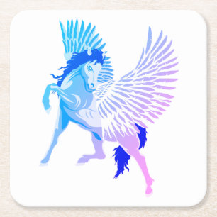 Pegasus Griekse Mythologie Vleugelpard Vierkante Kartonnen Onderzetter