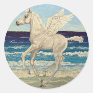 Pegasus Horse Baby sur la plage autocollants Imagi
