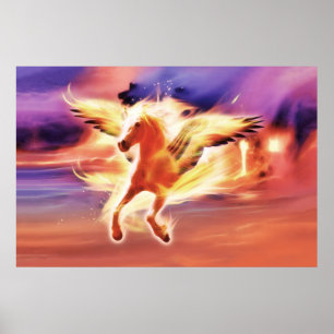 Pegasus Horse "Lead with Light"-Poster Poster