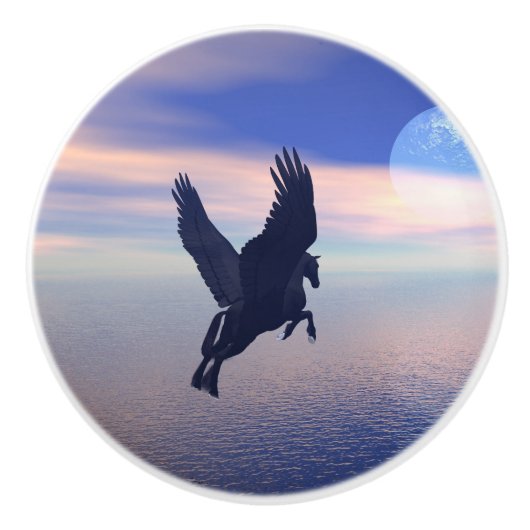 Pegasus in Moonlight Keramische Knop (Voorkant)