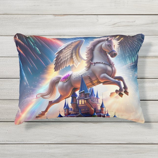 Pegasus Kasteel vier Buitenkussen (Voorkant)