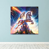 Pegasus Kasteel vier Canvas Afdruk (Insitu (Houten vloer))