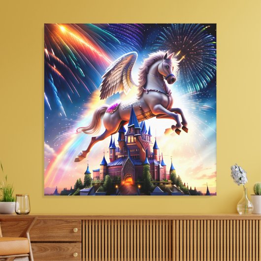 Pegasus Kasteel vier Canvas Afdruk (Insitu (Woonkamer))