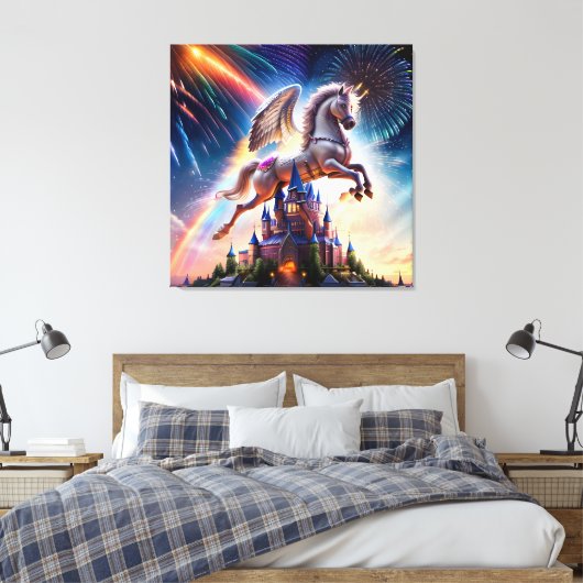 Pegasus Kasteel vier Canvas Afdruk (Insitu (Slaapkamer))