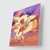 PEGASUS LEAD MET HET LICHT VIERKANTE KLOK (Hoek)