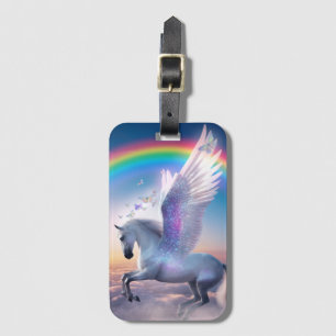 Pegasus met Regenboog Bagagelabel