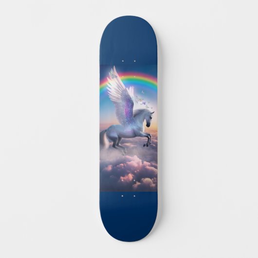 Pegasus met Regenboog Skateboard (Voorkant)