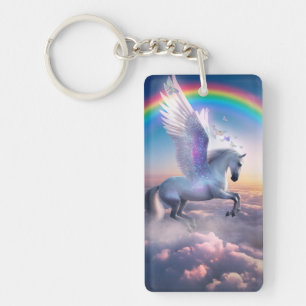 Pegasus met Regenboog Sleutelhanger