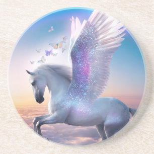 Pegasus met Regenboog Zandsteen Onderzetter