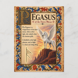 Pegasus, Middeleeuwse Bestiariumkunst Briefkaart