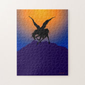 "Pegasus noir à l'aube puzzle de temps" (Vertical)