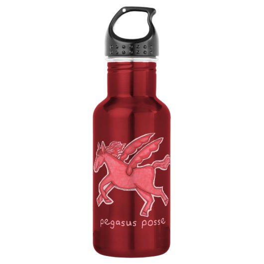 Pegasus Posse Water Bottle (rood) Waterfles (Voorkant)