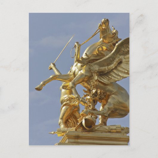 Pegasus standbeeld van de Alexander III bridge-bru Briefkaart (Voorkant)