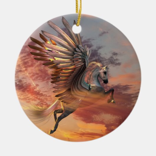 Pegasus Sunset Horse Ornament (Voorkant)