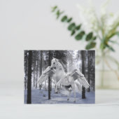 Pegasus Winged Flying Horse Forest Snow Briefkaart (Staand voorkant)