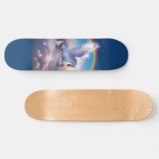 Pegasus with Rainbow Skateboard (Horz)