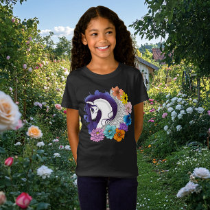 Pegasus Zwart Bloemmotief T-shirt