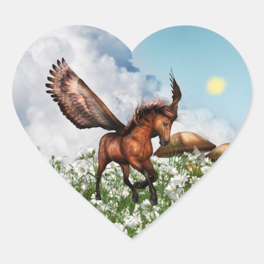 Pegasys in een veld Stickers (Voorkant)