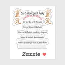 pegatina 5 principios reiki