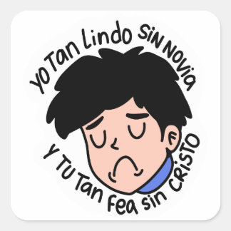 Pegatina Ádam yo tan lindo sin novia Edificaturas Vierkante Sticker