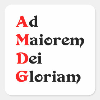 Pegatina AMDG, Ad Maiorem Dei Gloriam Vierkante Sticker
