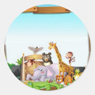 PEGATINA ANIMALES DE LA SELVA RONDE STICKER