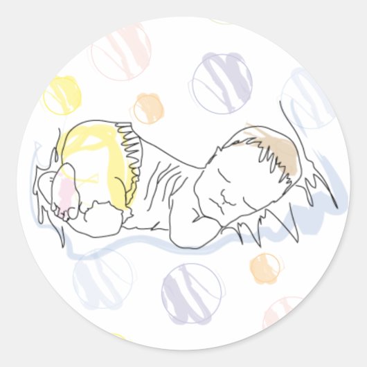 Pegatina bebé dormido ronde sticker (Voorkant)
