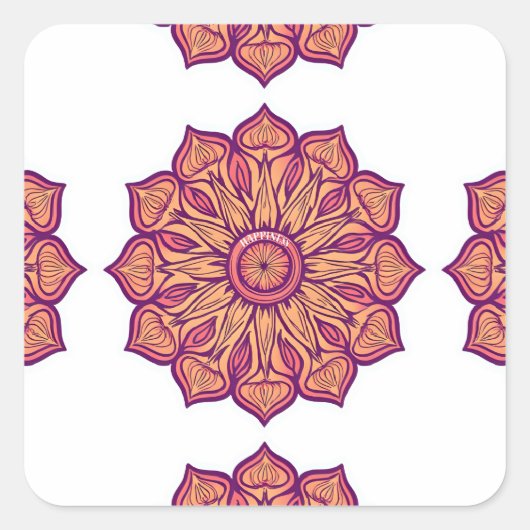 Pegatina con diseño de mandala vierkante sticker (Voorkant)
