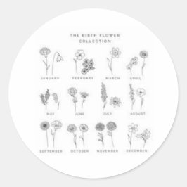 pegatina con la flor de cada mes ronde sticker