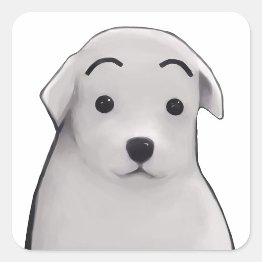 Pegatina de perrito sorprendido  vierkante sticker (Voorkant)
