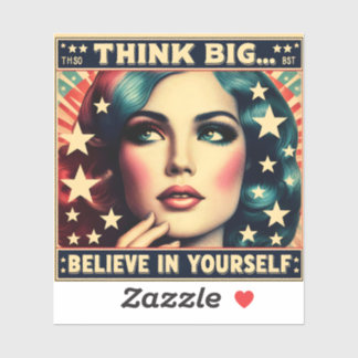 Pegatina de una Hrmosa Mujer Estilo Vintage  Sticker