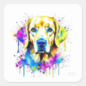 Pegatina Golden Retriever Vierkante Sticker (Voorkant)