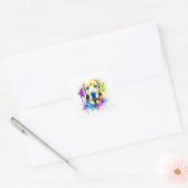 Pegatina Golden Retriever Vierkante Sticker (Envelop)