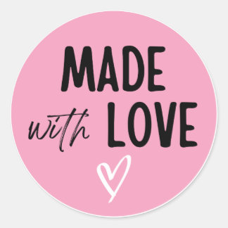 Pegatina hecha con amor ideale para pequeña empres ronde sticker