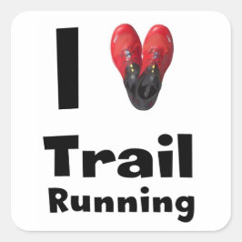 Pegatina "I love Trail Running" Vierkante Sticker
