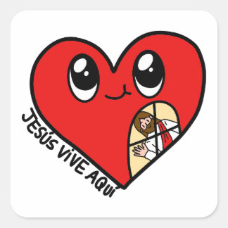 Pegatina Jesús vive aquí Edificaturas Vierkante Sticker