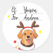 Pegatina navideña personalizada ronde sticker (Voorkant)