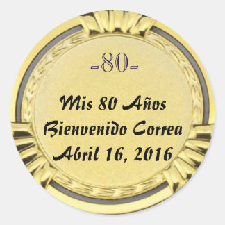 pegatina o sticker de medalla dorada cumpleaños