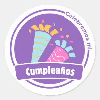 Pegatina redonda de celebracion ronde sticker