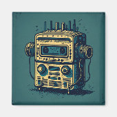 Pegatina Redonda knap robots radicassette Magneet (Voorkant)