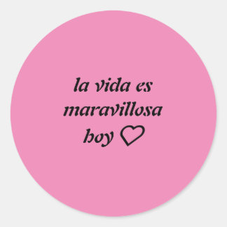 pegatina rosa fuerte con frase ronde sticker