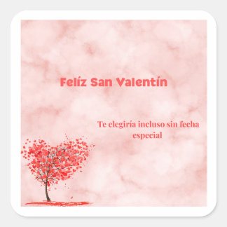 Pegatina San Valentin Vierkante Sticker