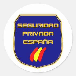 Pegatina Seguridad Privada España Placa Azul Ronde Sticker